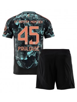 Bayern Munich Aleksandar Pavlovic #45 Replika Borta Kläder Barn 2024-25 Kortärmad (+ byxor)